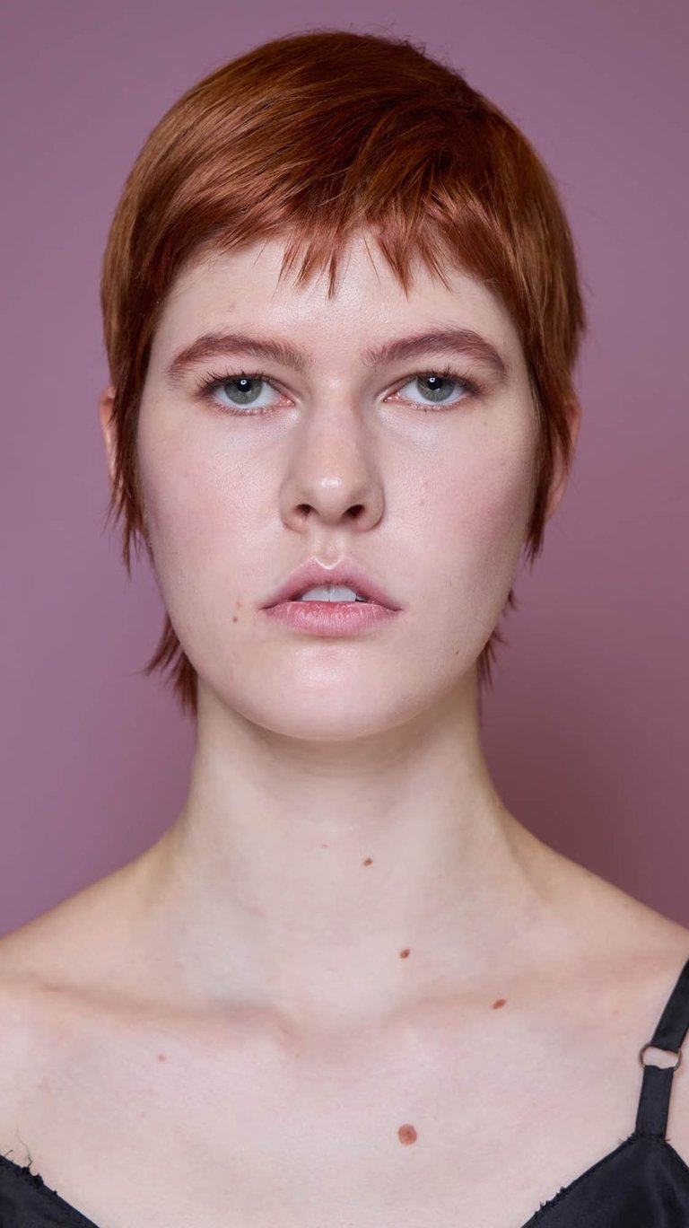 Ann Gior Makeup Artist for Coach NYFW on model Rachel Goff