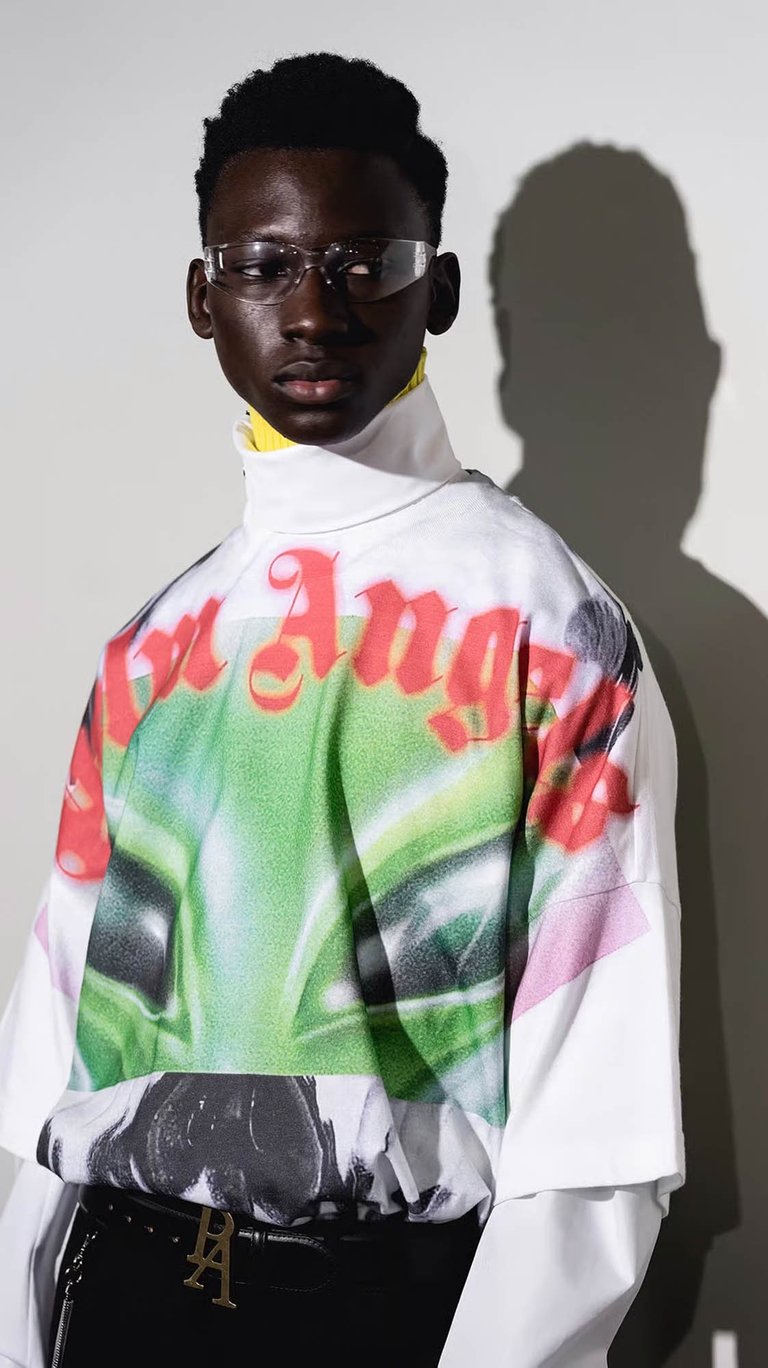 Ann Gior Makeup Artist for Palm Angels NYFW on model Douta Sidibe