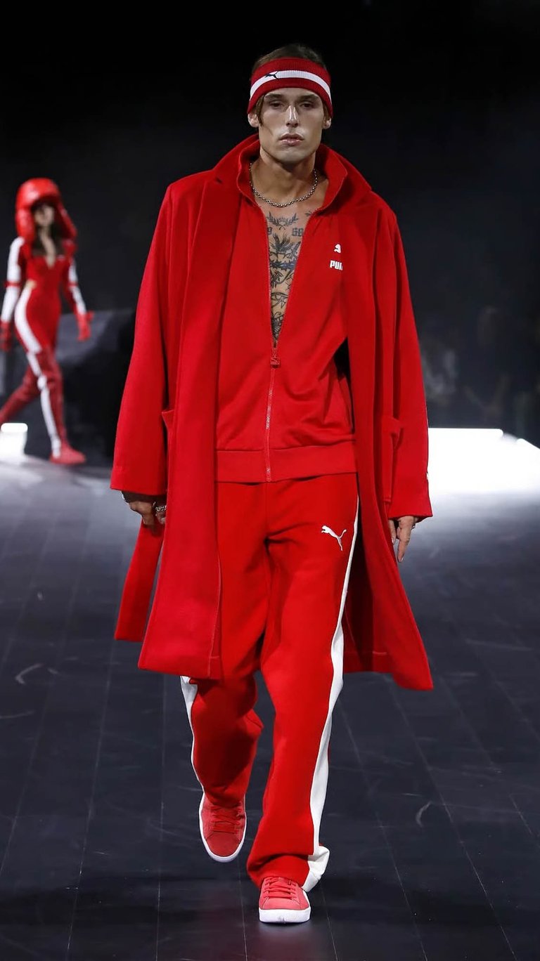 Ann Gior Makeup Artist for PUMA NYFW on model Jonas Halvorsen