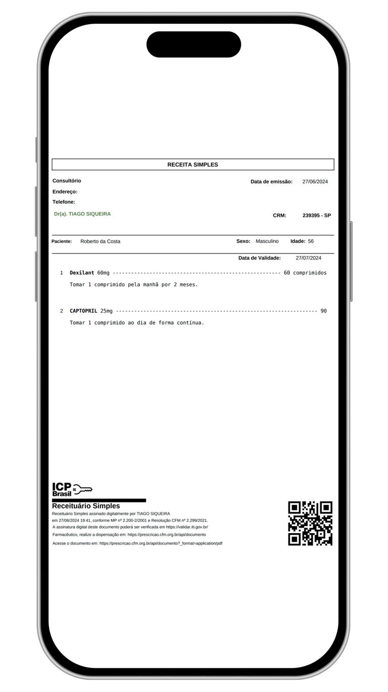 Receita recebida por celular