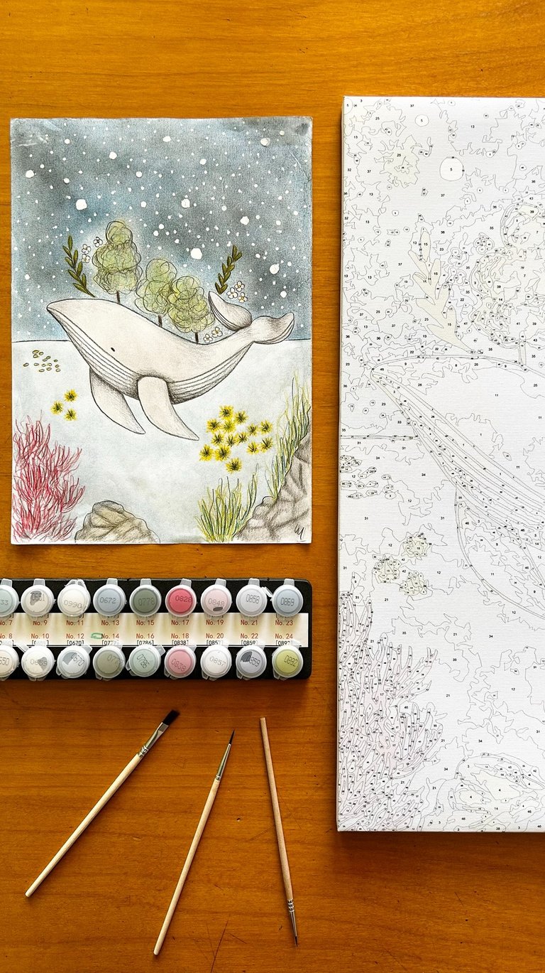Painting Kit featuring a Whale illustration