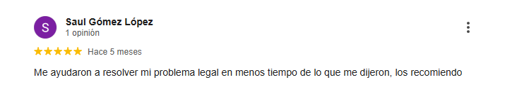 opinión de un cliente satisfecho