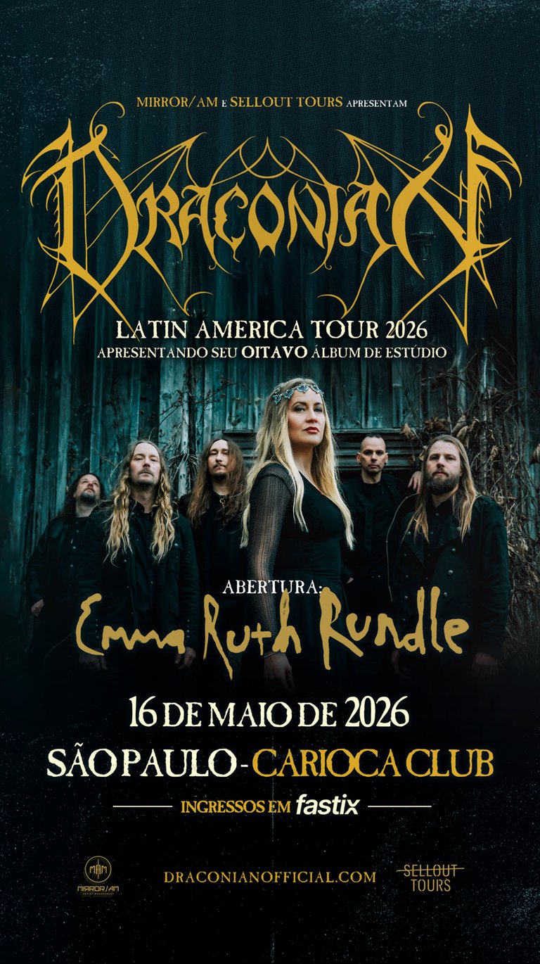 Draconian lança nova música 'Misanthrope River' antes do retorno a São Paulo