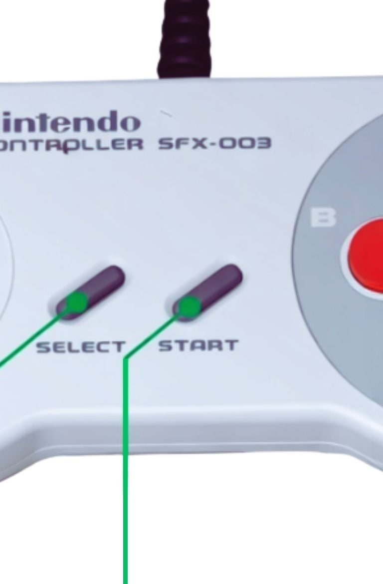 Controle Super Famicom protótipo 1988 com 4 botões "ABCD"