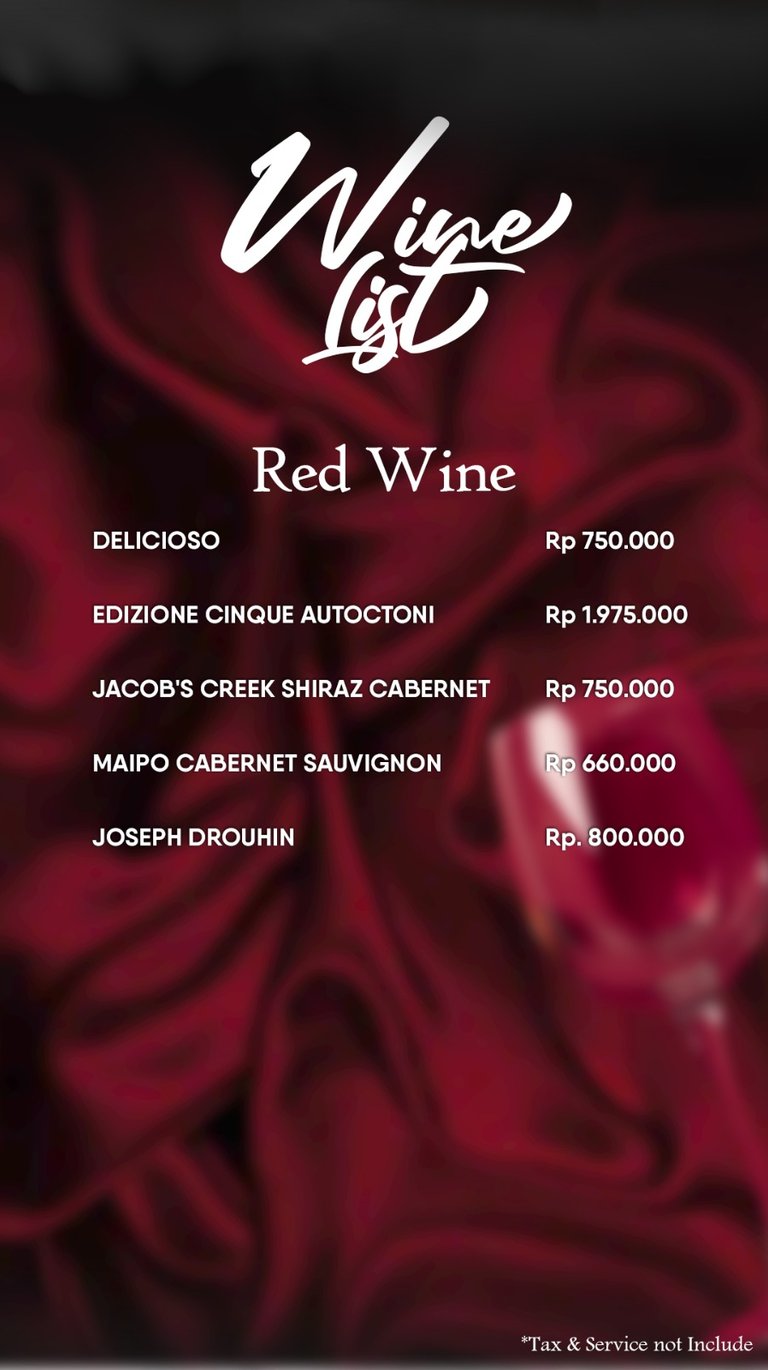 Pilihan Red Wine di Bistronomix Medan