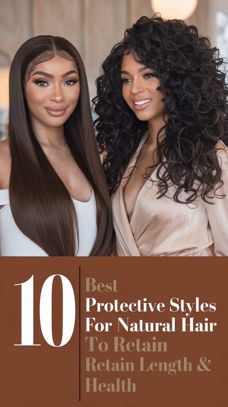 Imagine two stunning Black women, each confidently rocking a different protective style—one showcasing a flawless, sleek lace