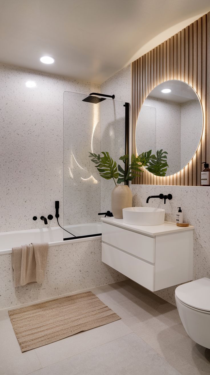 estetik seramik detaylı banyo tasarımı
