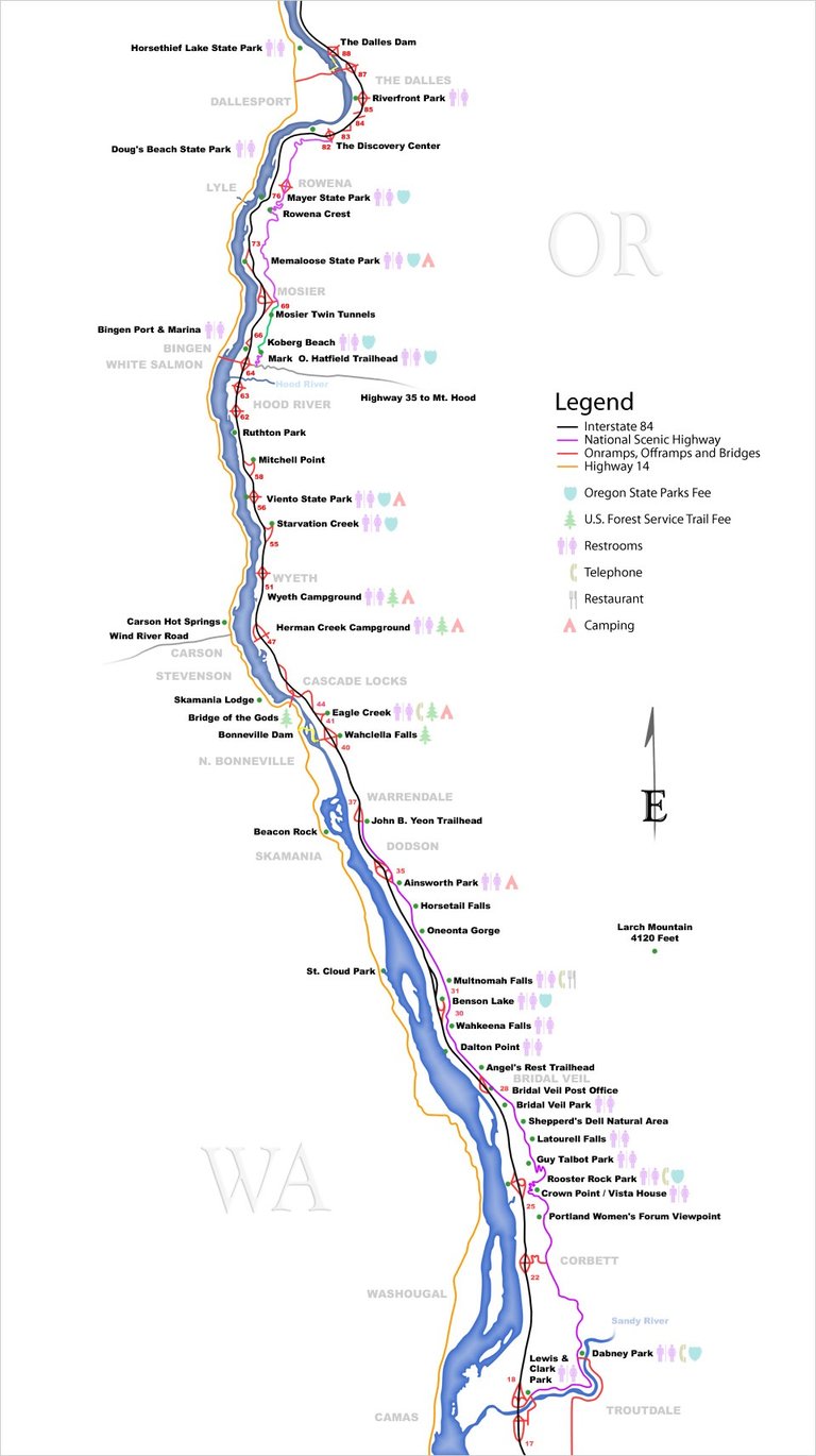Troutdale to the Dallas map