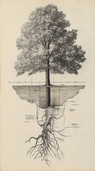schematical drawing of tree