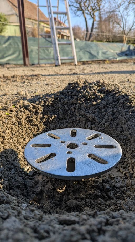 installation de pieux vissés sur terrain avec dénivelé