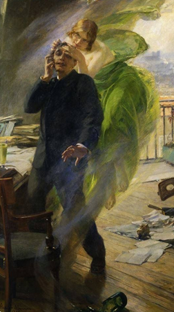 Peinture d'Albert Pierre René Maignan, la muse verte