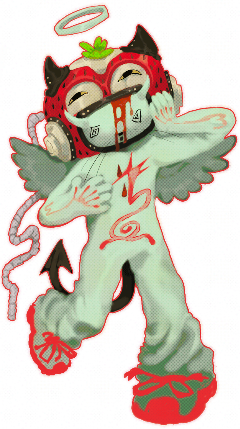 STICKERS angel cat