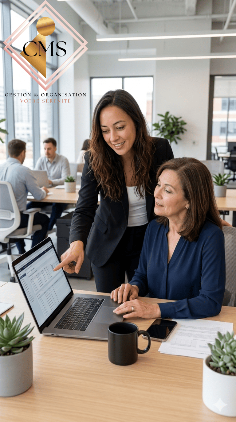 Optimisation des processus et gestion administrative sur ordinateur pour agence immobilière. CMS G&O