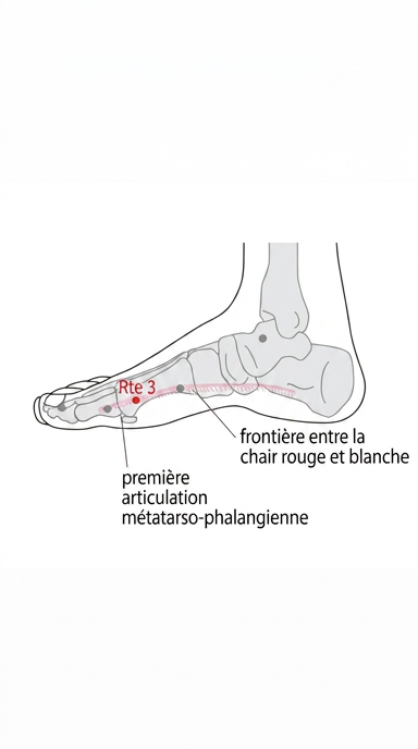 schéma du point d'acupuncture Rate 3
