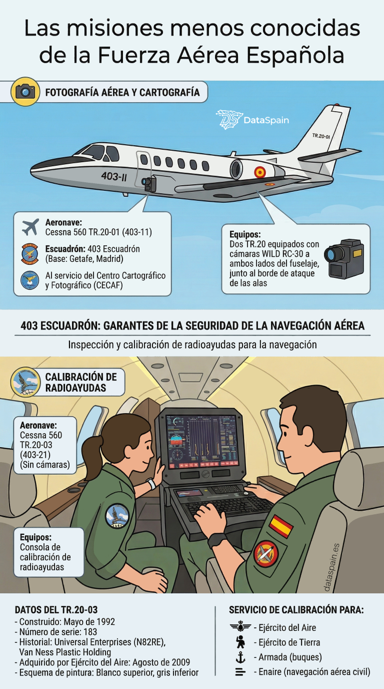 Infografía de las Misiones Ocultas del Ejército del Aire: El Escuadrón 403 y las Radioayudas