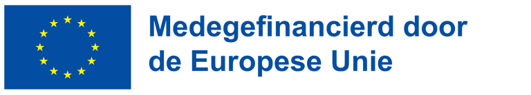 European Union logo with Dutch text Medegefinancierd door de Europese Unie on a black background.