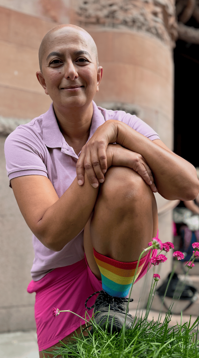 Zayera photo pride in stockholm 2024, pink clothes and rainbow socks