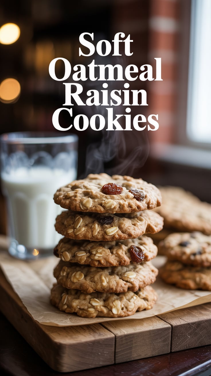 Soft Oatmeal Raisin Cookies