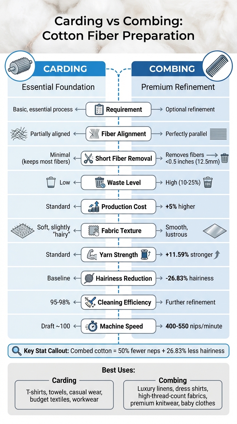 Combed vs carded yarn