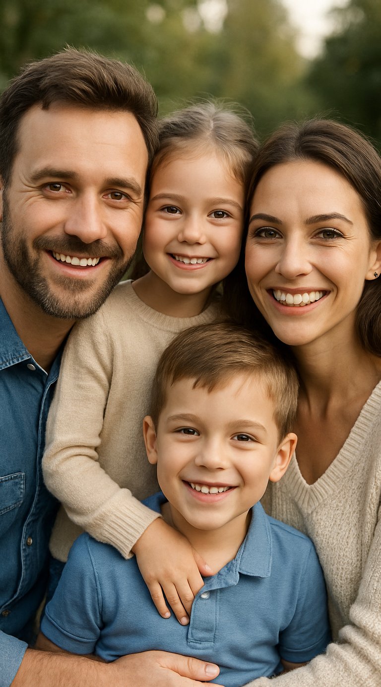 Une famille heureuse pour la journée mondiale de la santé sexuelle.
