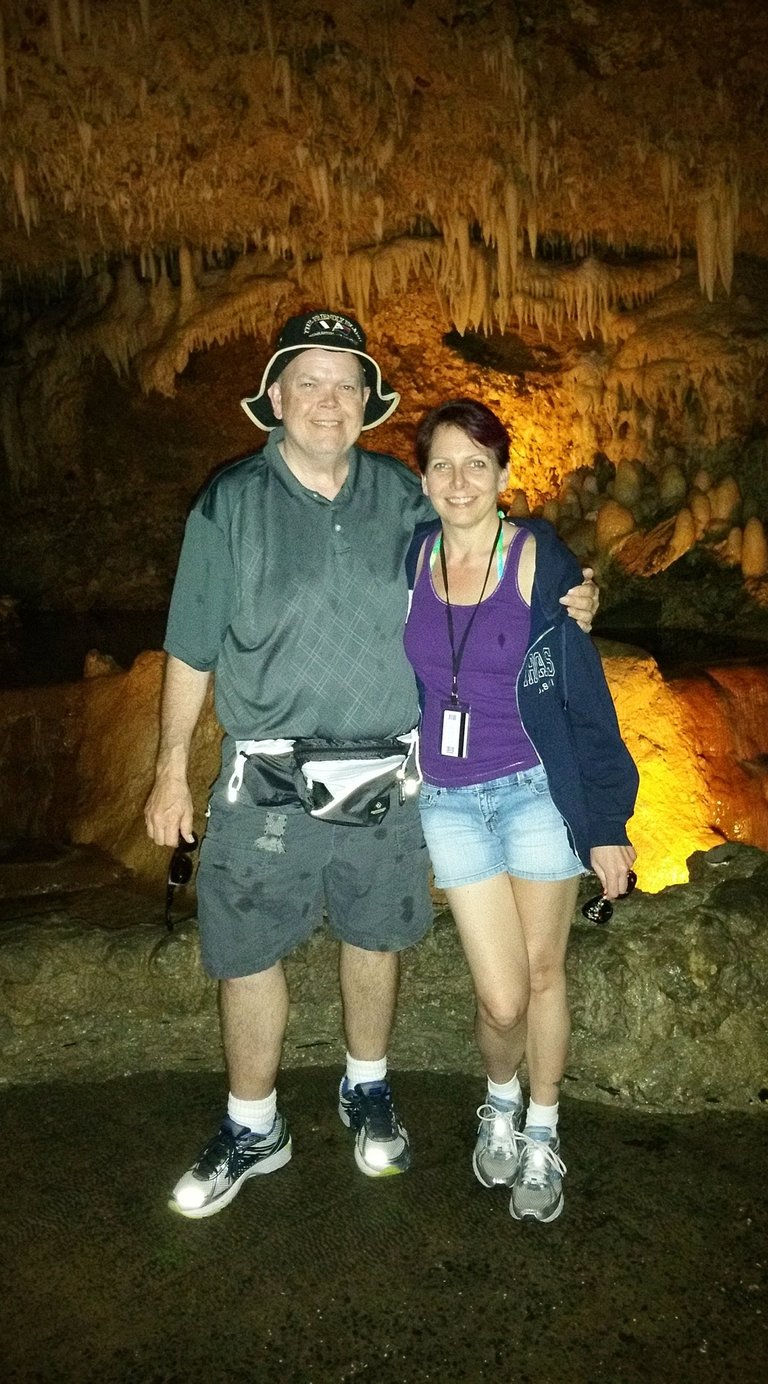 Lady and The Pirate in the caves in Barbados