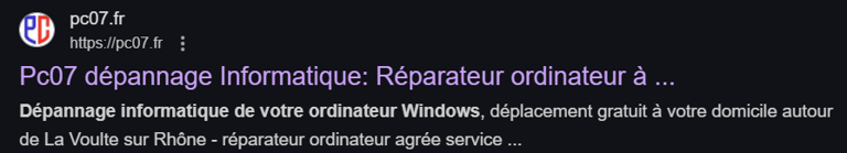 favicon de Pc07 dans la recherche google