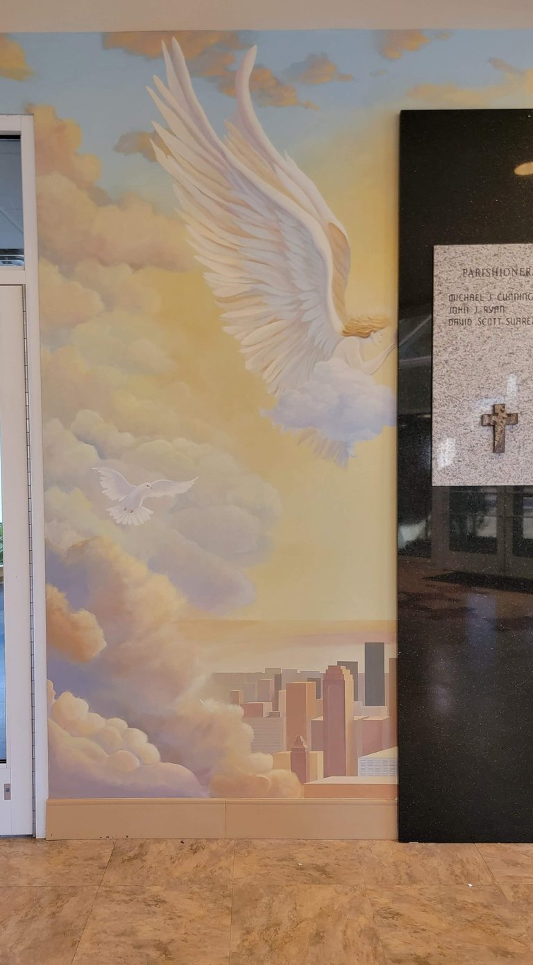 bespoke 9/11 mural by Marcine at Saint David the king church