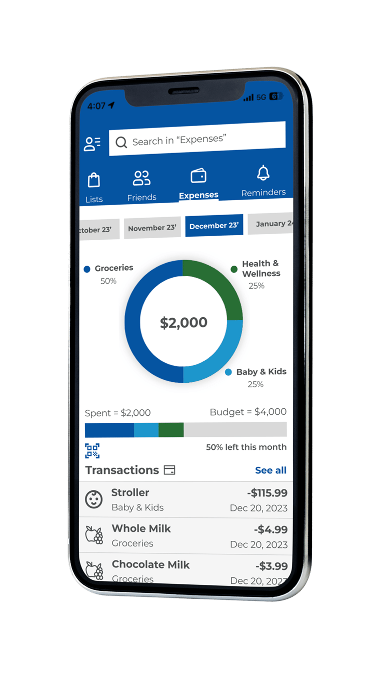 Shopden's Expenses Screen