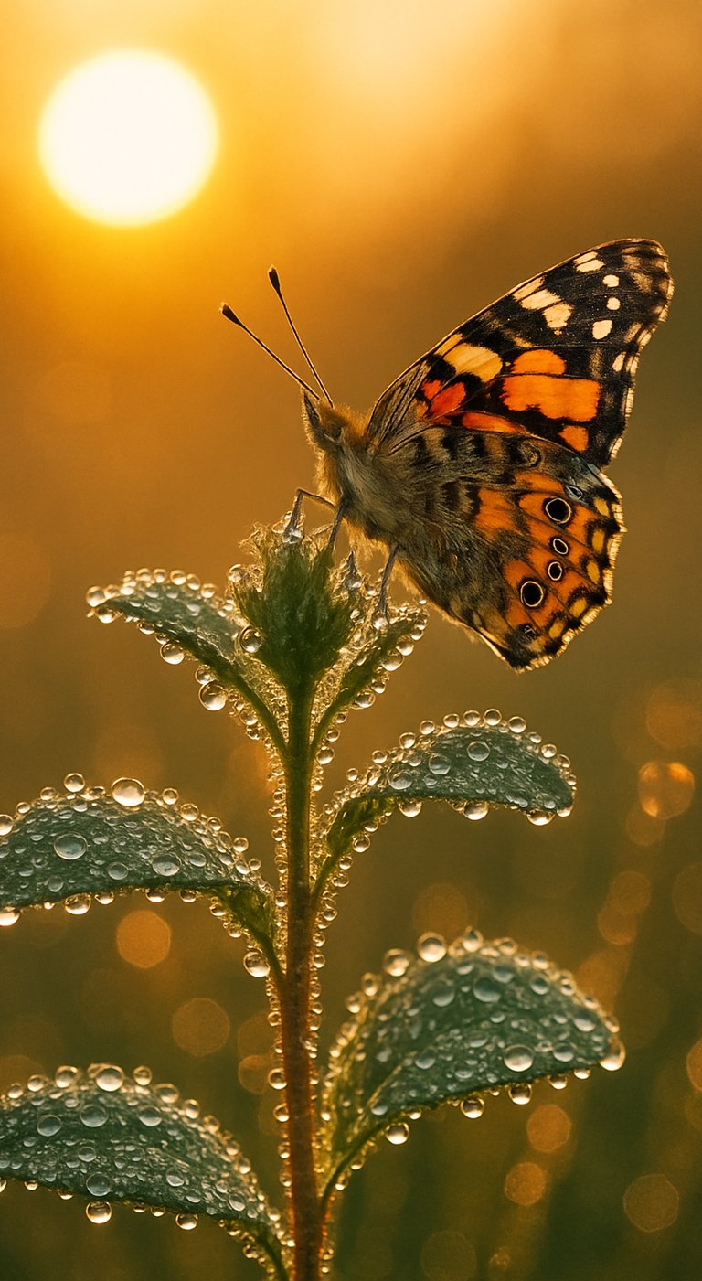 Papillon et rosée du matin- Journée mondiale de la vie
