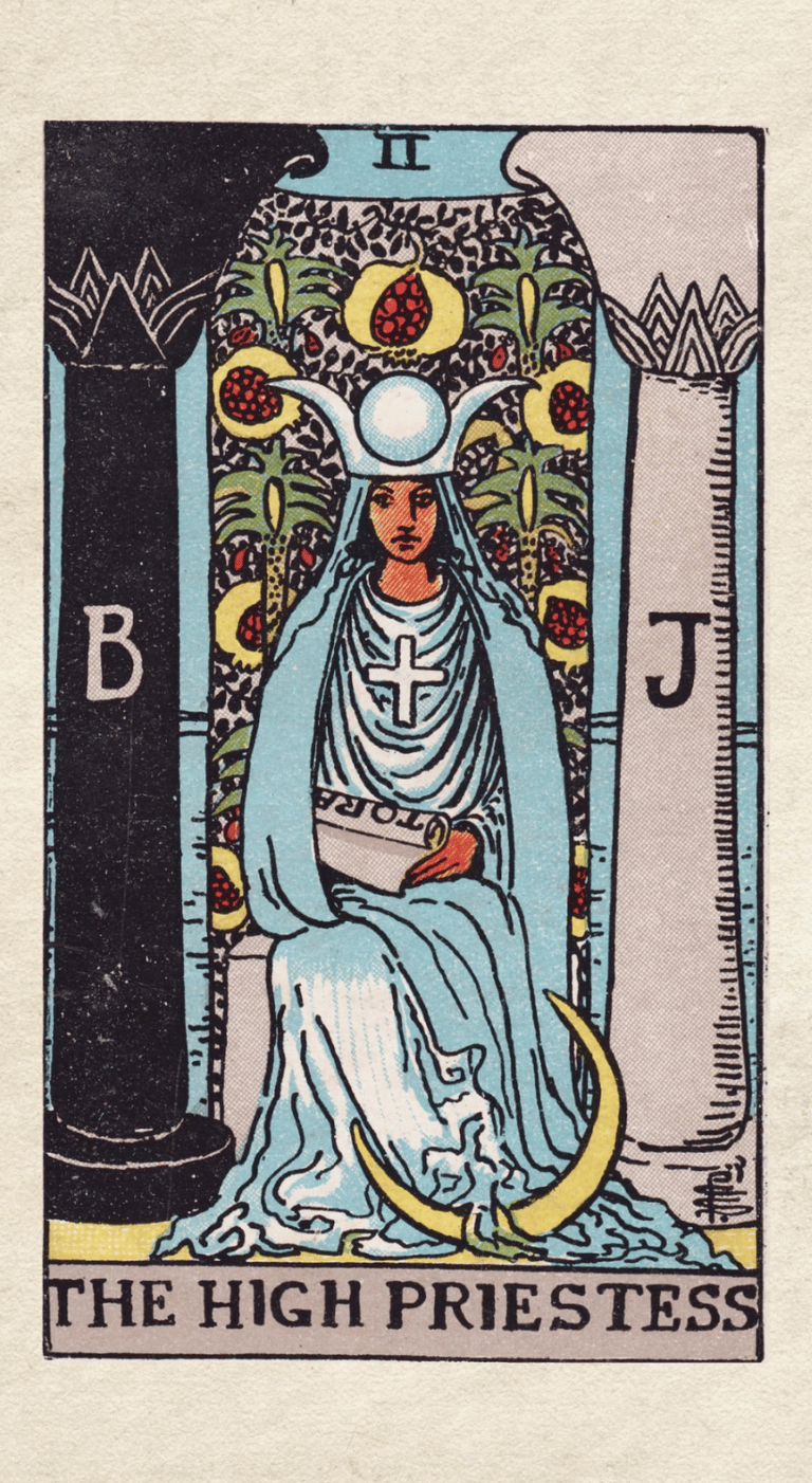 The High Priestess: Represents intuition, mystery, and inner wisdom.