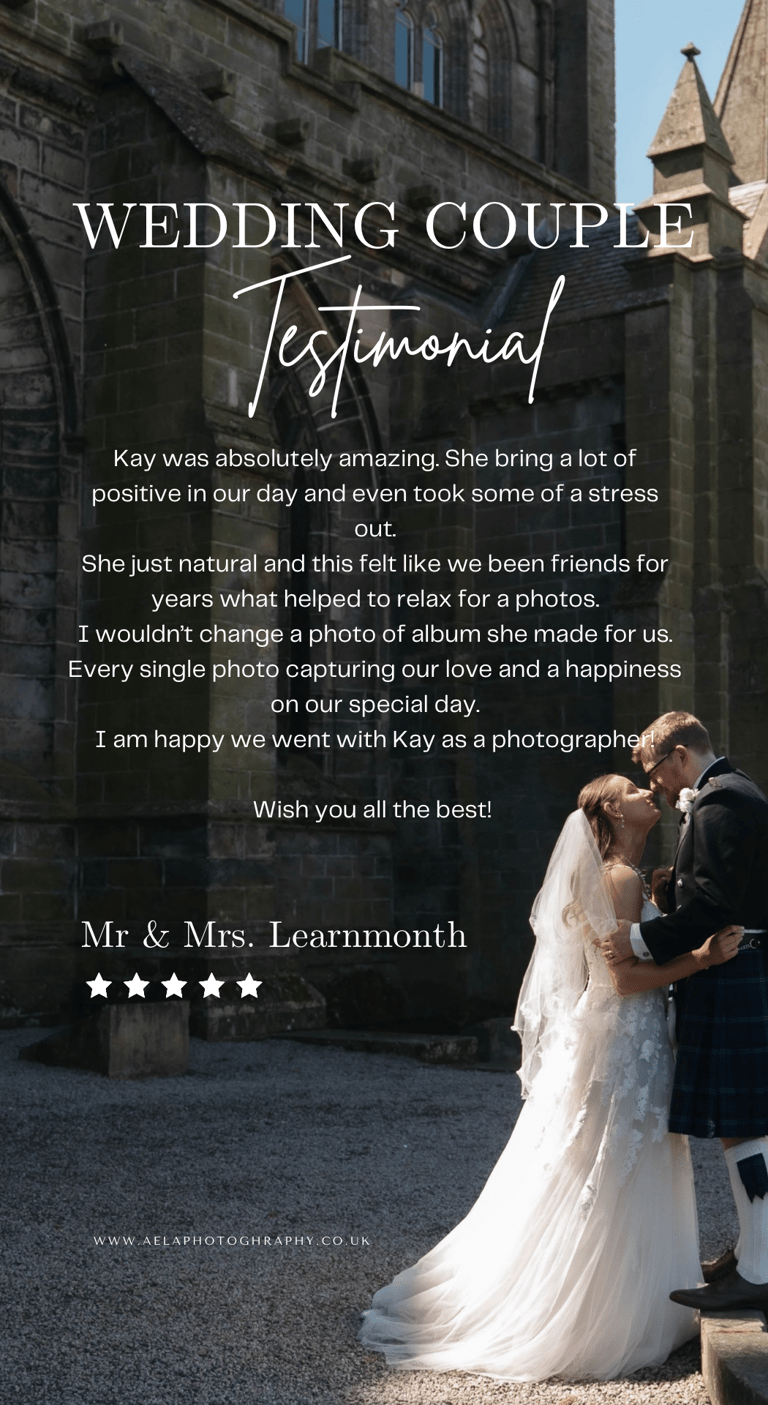 a bride and groom kissing in front of a castle