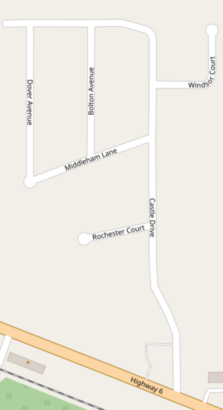 Castle Estates subdivision street map