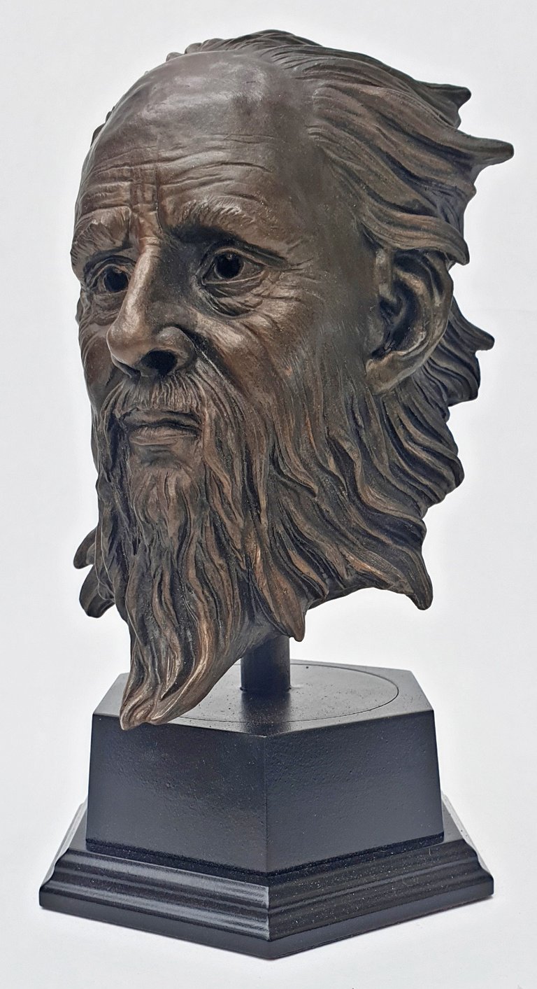 Hand-painted resin bust produced through custom 3D sculptural services