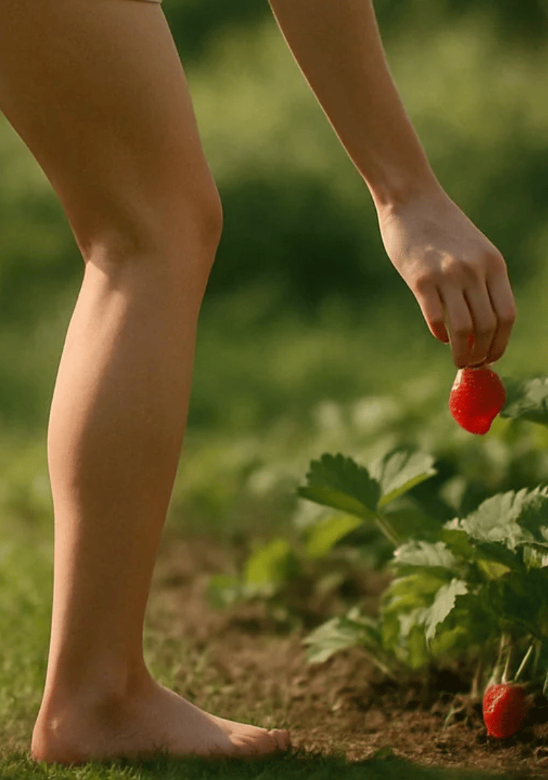 cueillette des fraises pour la journée mondiale du jardinage nu