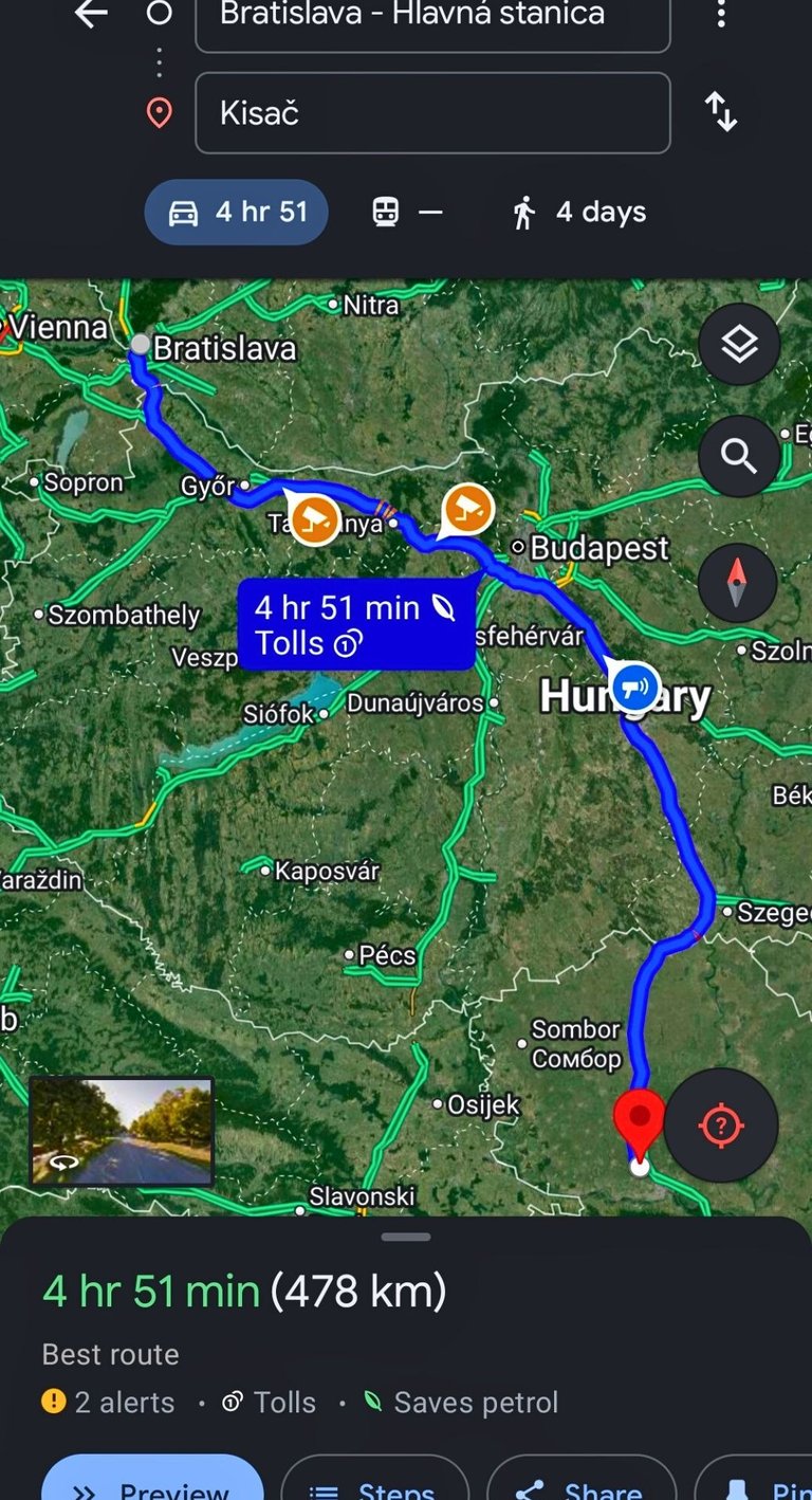 Mapa Bratislava hlavna stanica - Kisač