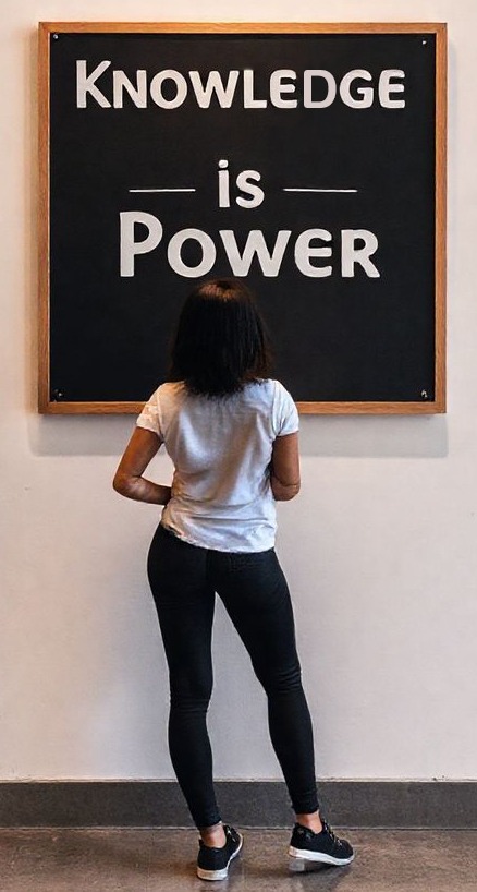 Woman Reading Knowledge is Power Poster