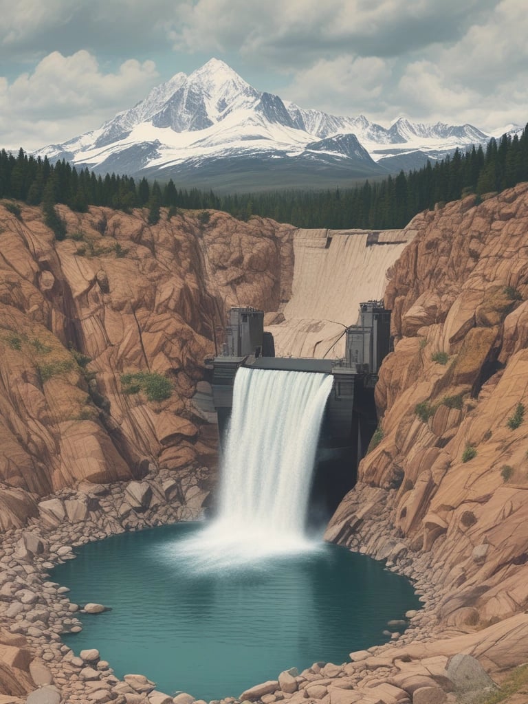 water dam near bridge