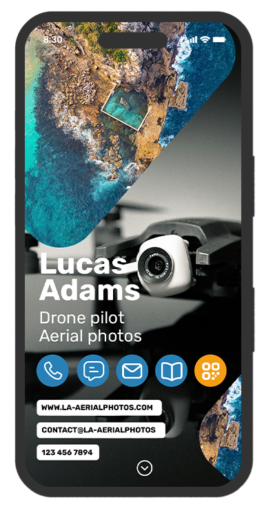 elevate your perspective: a digital business card design for aerial video and photography services