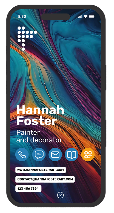 color your world: a digital business card design for art painters and decorators