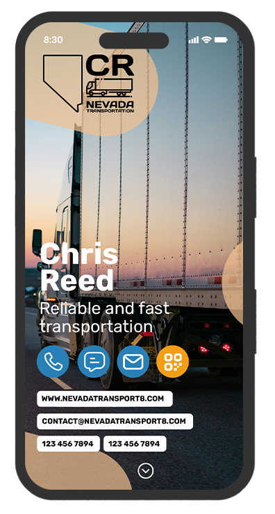 driving efficiency: a digital business card design for truck transportation and logistics professionals