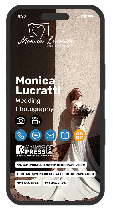 cherishing moments: a digital business card design for wedding photographers