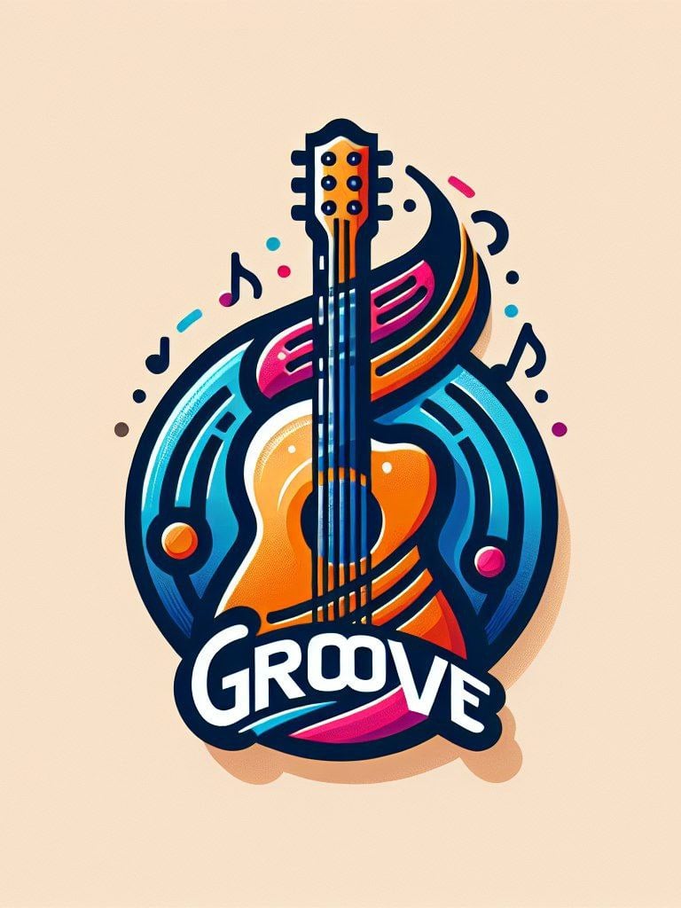 Groove logo colorful acoustic guitar