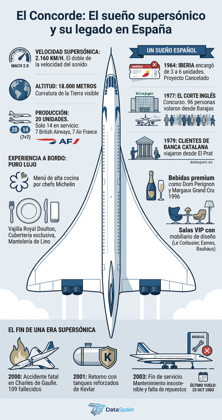 Infografía del Concorde en España: El pedido de Iberia y la era supersónica