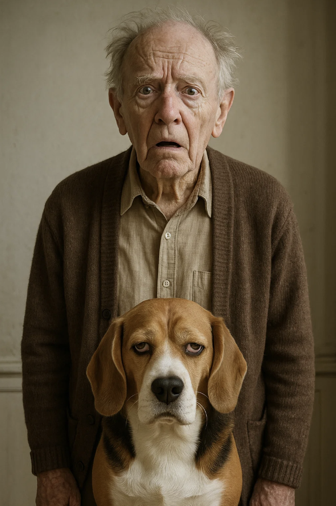 Homme âgé avec son chien pour la journée mondiale de la maladie d'Alzheimer.