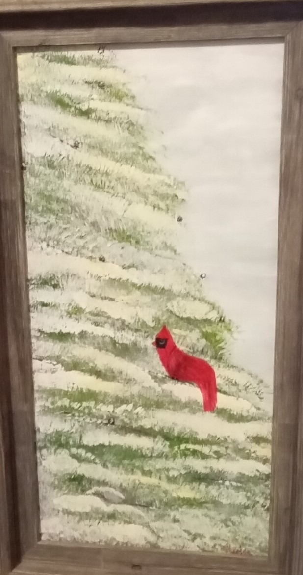 Winter Cardinal (painting) Kylee Nicole Smith