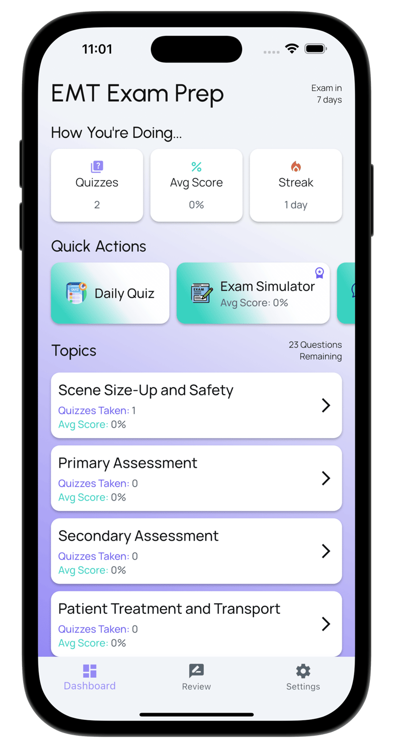 emt exam prep screenshot