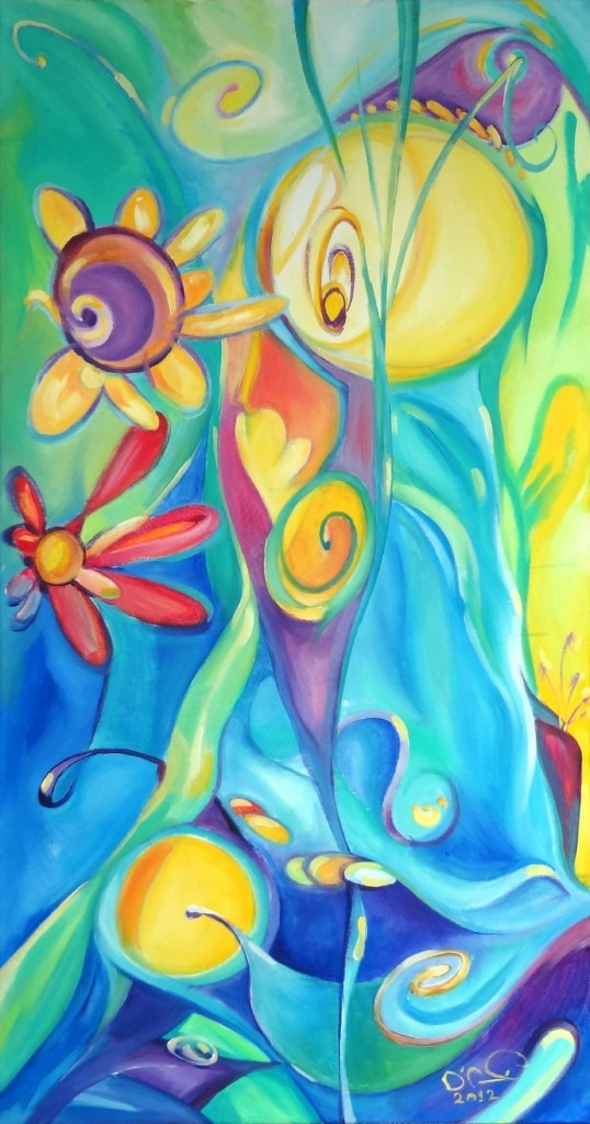 Peinture intuitive, Artiste énergéticien Damien Richard. Saint-Laurent-du-Cros 05500