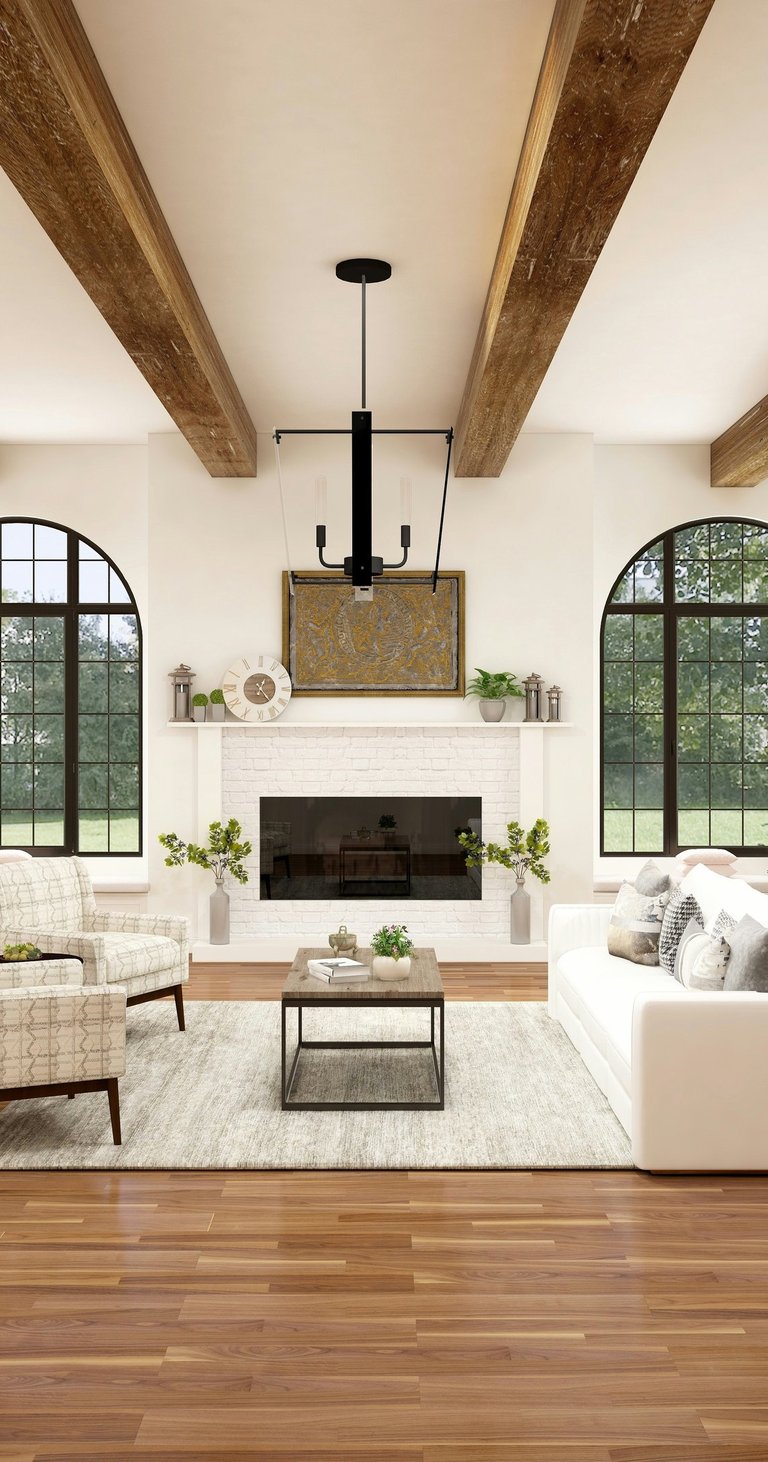 Decoração leve, com elementos naturais, como a madeira para trazer calor ao ambiente