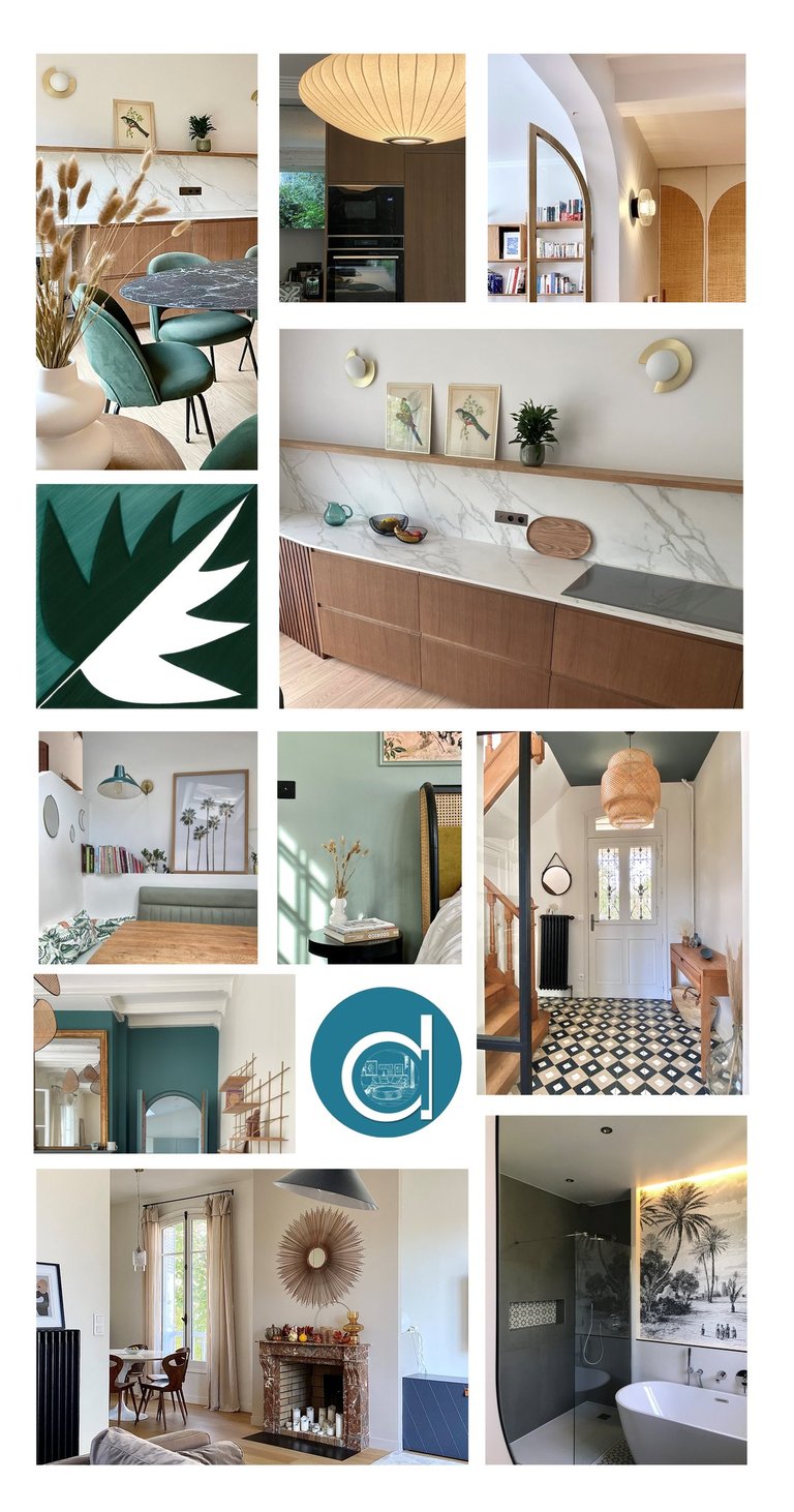 Mosaïque de réalisations d’architecture et décoration intérieure à Maisons-Laffitte – Alexandra Drue