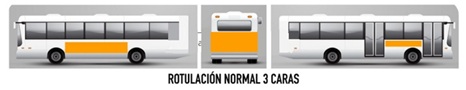 Publicidad en autobuses Málaga Rotulación normal 3 caras